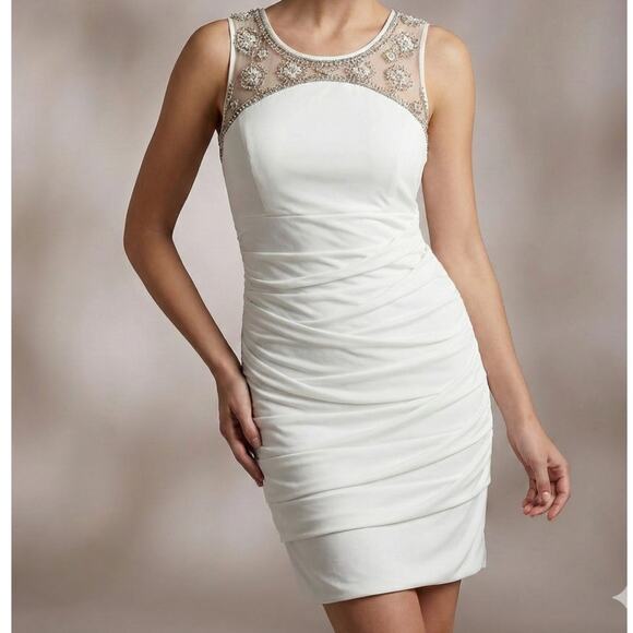 Jodi Kristopher Large White Beaded Shift Dress - Picture 12 of 13